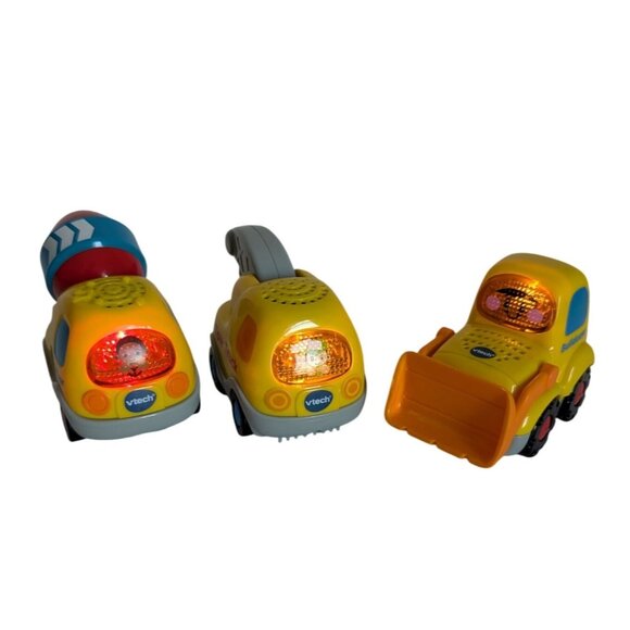 Vtech Go Go Smart Wheels Tow Truck Cement Mixer Bulldozer Lights Sounds Tested - Picture 1 of 16